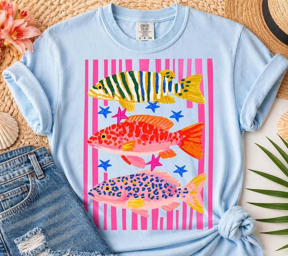 Colorful Fish PNG | Tropical Summer Sublimation Design, Coastal Art (Digital Download)
