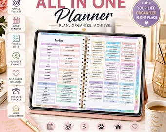 Agenda digital de más de 600 páginas / Planificador integral de vida y productividad