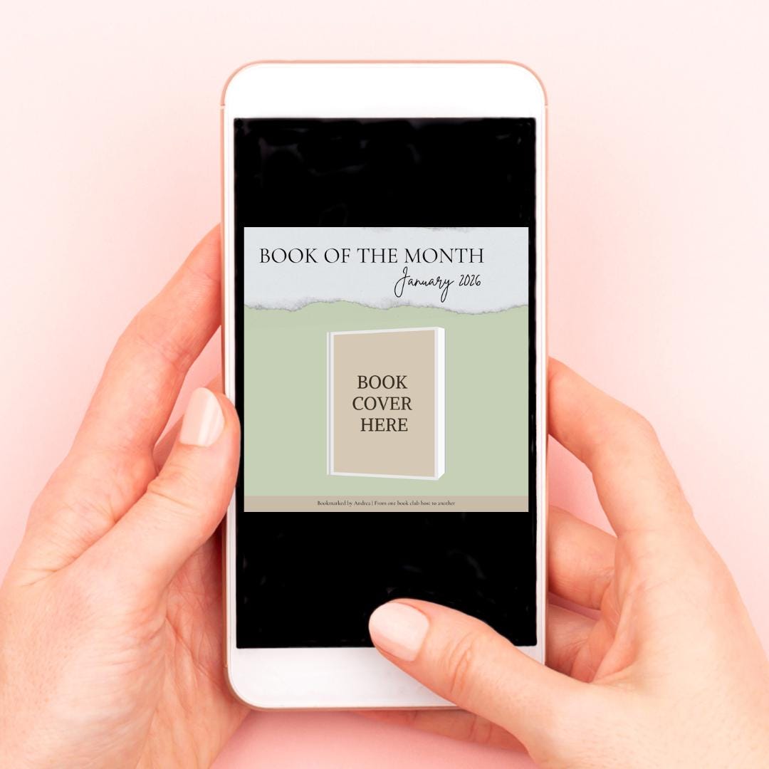 Book Club Book of the Month Announcement | Editable Canva Template ...