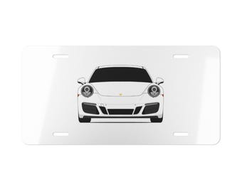Placa personalizada con el escudo de Porsche | Placa de matrícula de aluminio, accesorio para emblema de coche