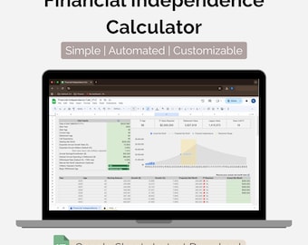 Financial Independence Calculator | Retirement Planner | Google Sheets Template