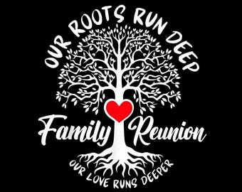 Nuestras raíces son profundas - Árbol de reunión familiar PNG, Nuestro amor es más profundo, Camiseta familiar a juego, Fondo transparente