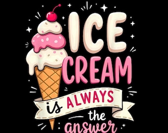 Eis ist immer die Antwort Waffel PNG, Sommer Dessert Shirt, Transparenter Hintergrund