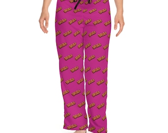 Pantalones de pijama napolitanos patrióticos con estampado de helado de tocino para mujer, ropa de dormir de poliéster suave para estar en casa.