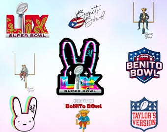 Bad Bunny Fútbol SVG PNG, Equipo Benito, Espectáculo de Medio Tiempo (Descarga Digital)