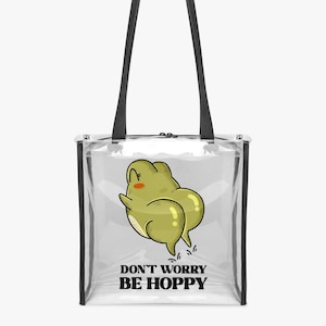 Waterproof Rectangular PVC Tote Bag – Fun Frog Graphic, Durable & Lightweight, Perfect for Work, School, Shopping