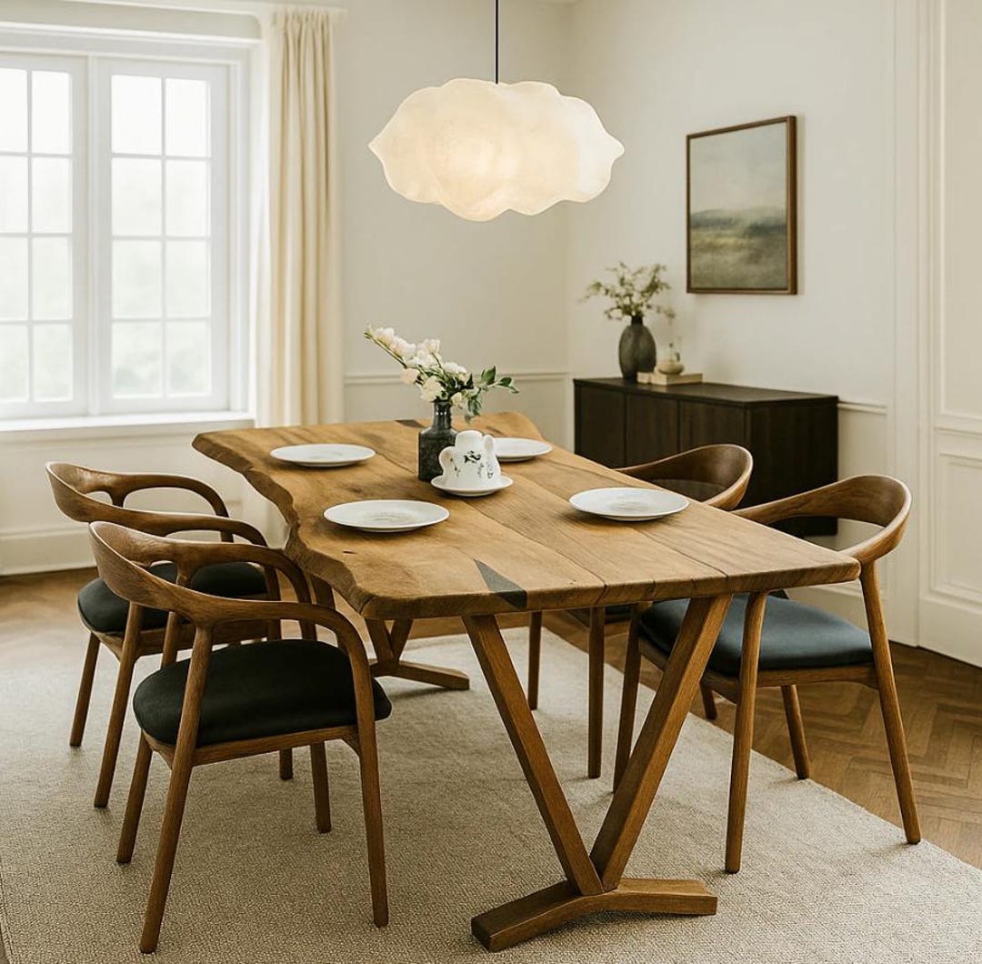 Handmade Live Edge Walnut Dining Table – Rustic Modern Solid Wood - Etsy