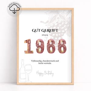 Geldgeschenk 60. Geburtstag | PDF Druckvorlage Ausschneiden & Geld hinterlegen | Geburtstagsgeschenk Jahrgang 1966 | Sofort Download