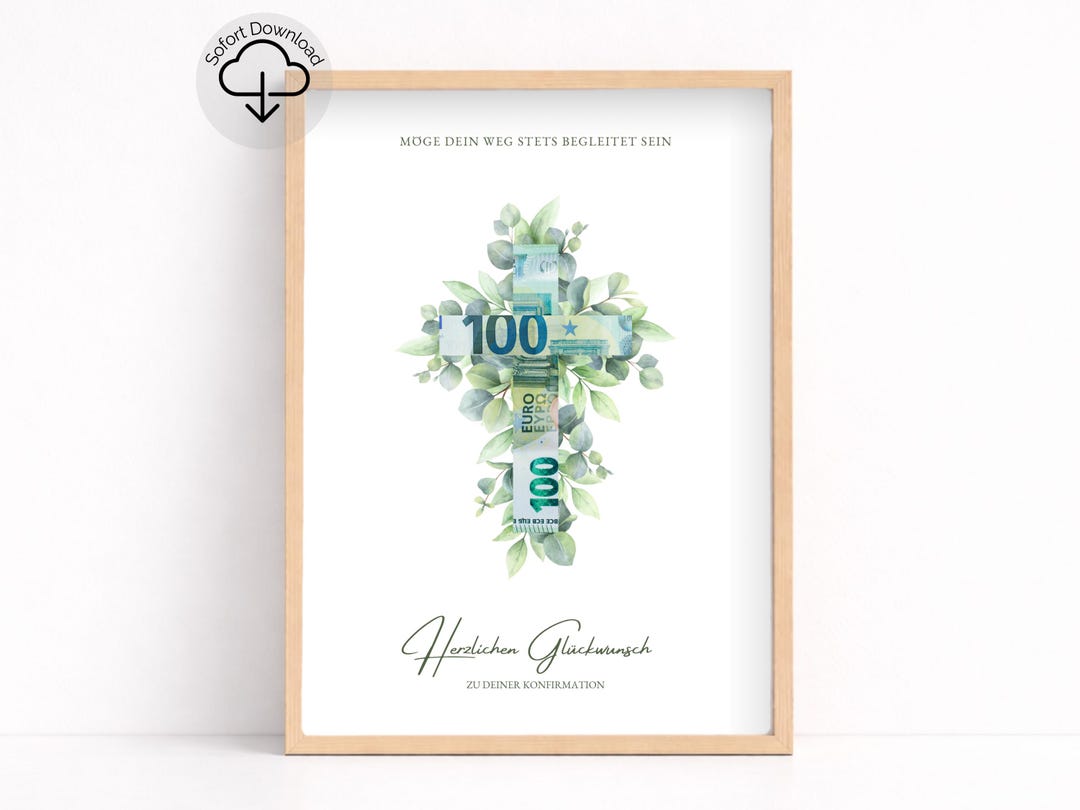 Motif Confirmation Confirmation Money Gift Printable Template – Cross Motif PDF Instant ...
