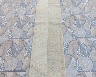 2x8 Runner Rug, 2x8Turkish Vintage Rug, Oushak Handmade Rug Short Runner Rug, Kitchen Entryway Bedroom,Runner,1.7x8Feet.Tax Free USA