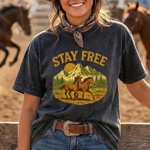 Christian Horse Shirt Acid Wash Vintage Style Faith Apparel Oversized Cotton Top Design Baggy Graphic Clothing Comfortable Prayer Attire