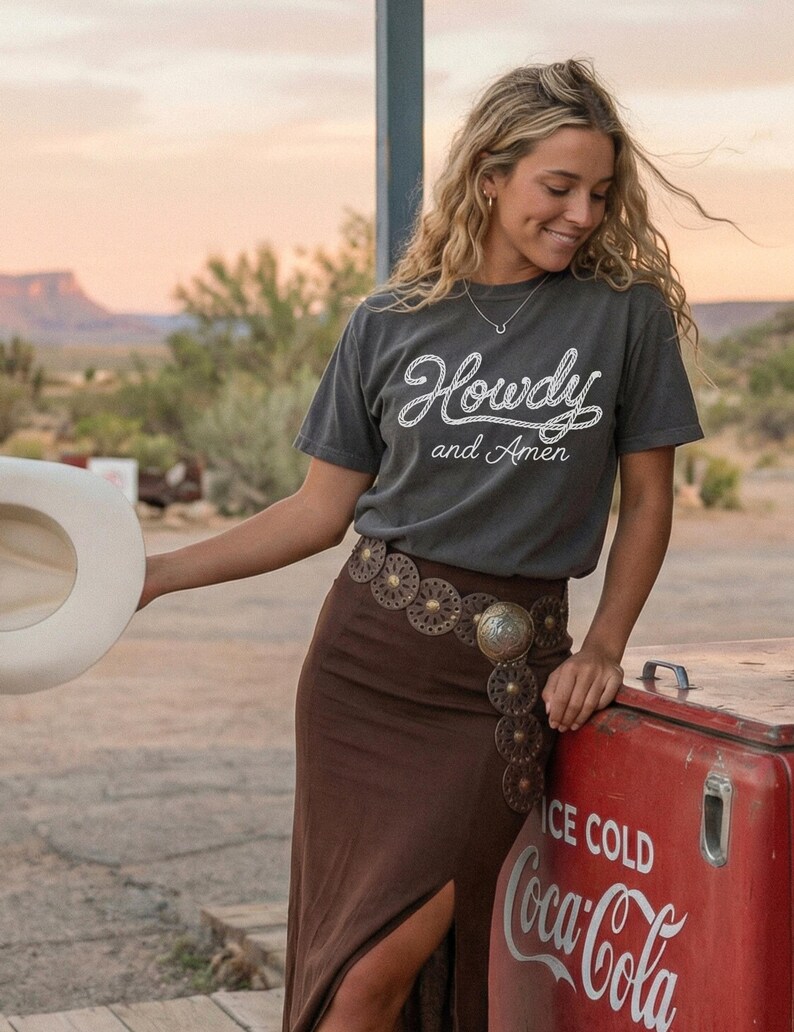Comfort Color Tshirt Christian Western Apparel Garment Dyed Cotton Casual Ranch Style Cowgirl Faith Graphic Country Western Design Rodeo Event Outfit Prayer Message Tee Horse Lover Gift Soft Fabric Quality Church Gathering Wear Relaxed Fit