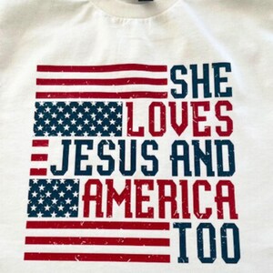 Patriotic Christian Shirt Jesus America Flag Clothing Faith Patriot Apparel Women July Fourth Outfit Church Country Tshirt Vintage Top image 11