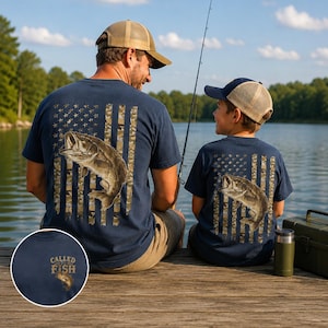 Called to Fish Shirt Fishing tee for Men Christian Fishing Tee Father Son Matching Shirts Patriotic Bass Fishing Shirt Outdoorsman Gift Tee