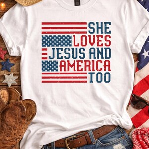 American Flag Christian Shirt Women Patriotic Tshirt Faith Based Graphic Tee Vintage Distressed Look Country Style Apparel July Fourth Outfit Summer Holiday Wear Church Gathering Clothing Jesus America Message Religious Theme Casual