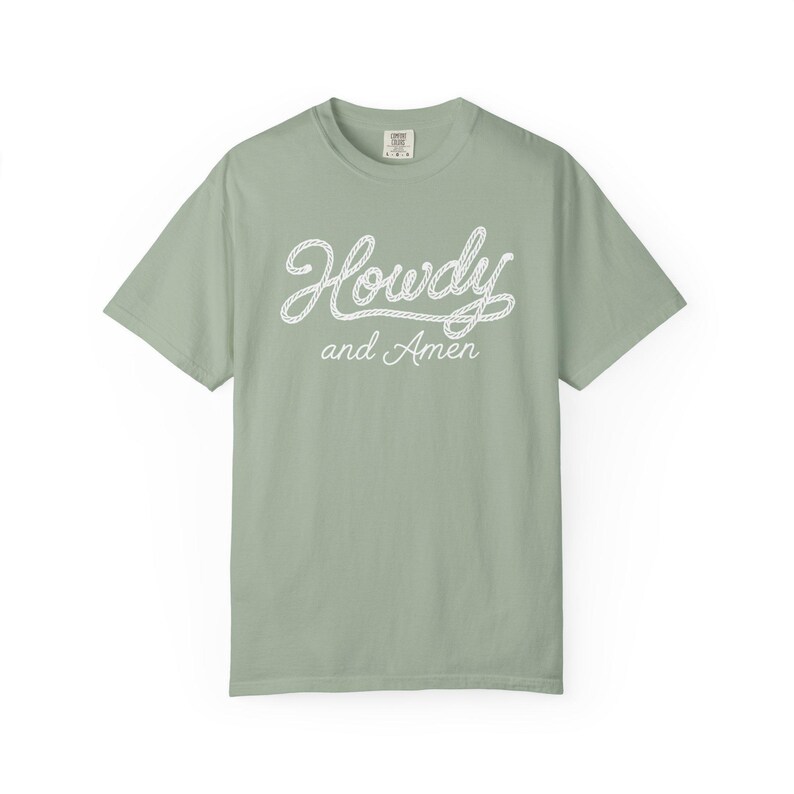 Christian Cowgirl Shirt Western Faith Graphic Tee Country Western Tshirt Casual Cotton Garment Dyed Comfort Color Rodeo Apparel Ranch Style Bay