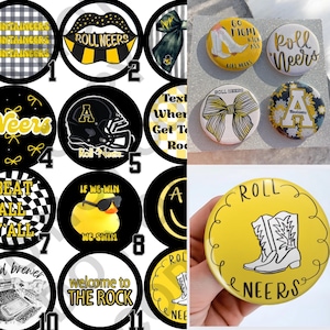 App State University 'Neers Game Day Spelden en knopen (per stuk of bundels) Achterklep ASU Boone College Football Basketball Game Day-outfits