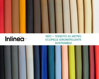 Neo - Sustainable Water-Repellent Faux Leather Upholstery Fabric by the Meter, Aura Palette Collection, Upholstery and Home Decor H140