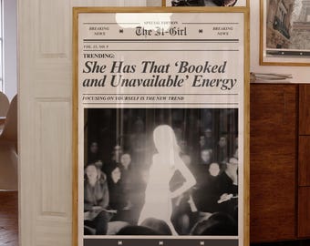 It Girl Newspaper Style Wall Print | Digital Download Iconic Headline Room Decor