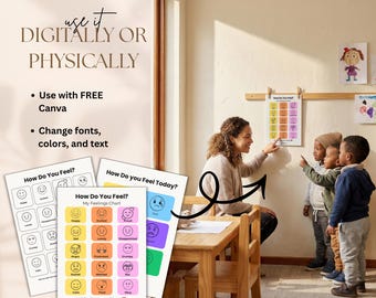 Kids Feelings Chart Printable | Emotions Flash Cards, Calm Corner (PDF)
