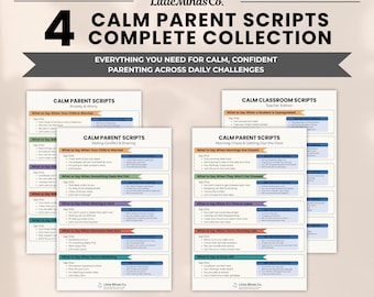 Calm Parenting Scripts Bundle | Gentle Parenting Phrases (PDF Download, Canva Template Included)