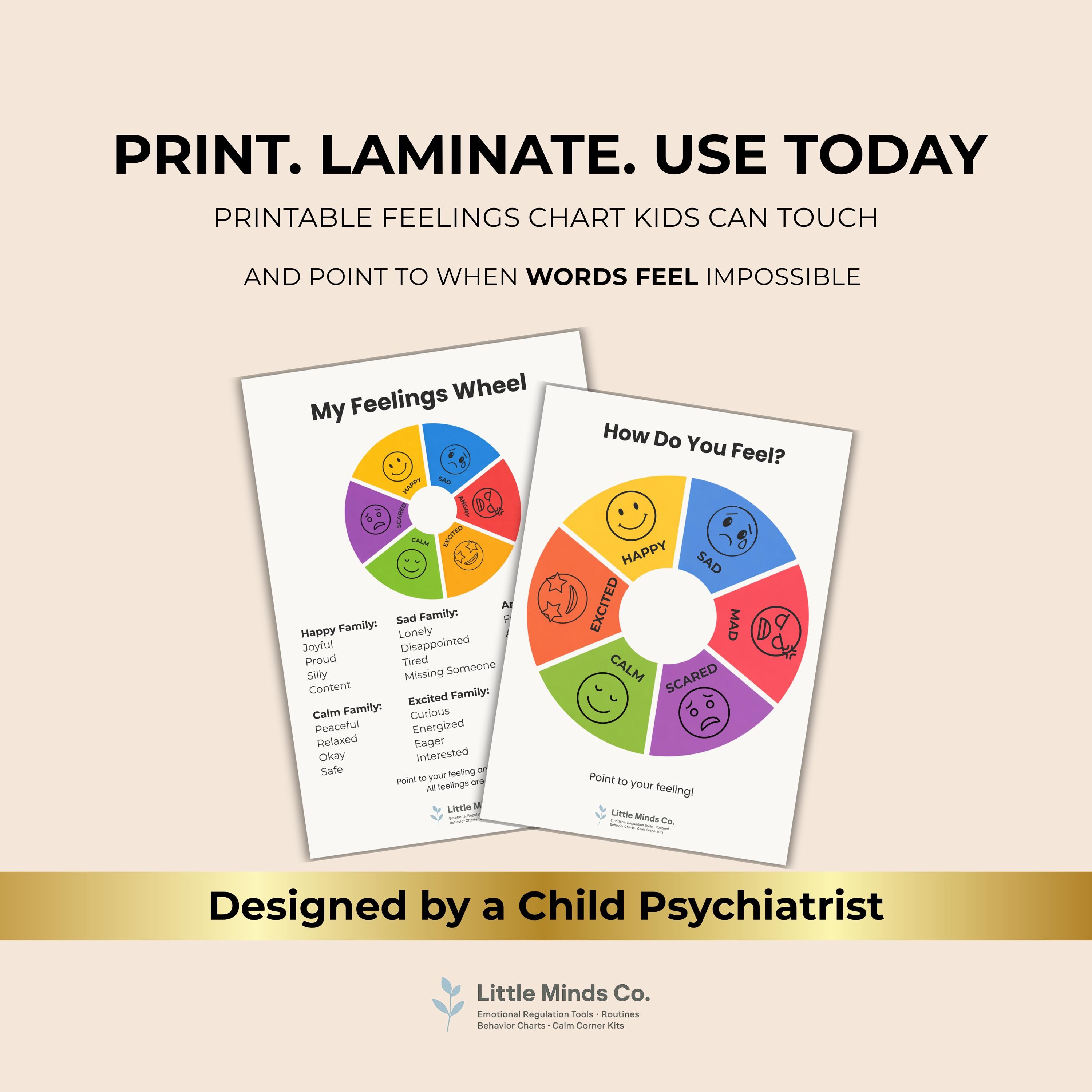 Using Children Wheel Kids Feelings Wheel Printable | Emotions Wheel for Children | ADHD ...