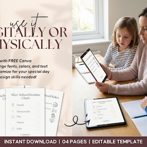 ADHD After School Routine Chart | Visual Schedule, Editable (PDF Download)