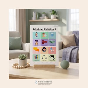 Scheda di supporto visivo per la gestione della calma / Supporto visivo per autismo, ADHD e comunicazione non verbale (download digitale)