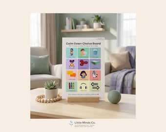 Calm Down Choice Board | Visual Support for Autism, ADHD, Nonverbal Communication (Digital Download)