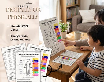 Emotional Body Mapping Worksheet, SEL Therapy Tool (PDF Pattern
