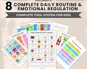 Kids Daily Routine Chart | Feelings & Coping Skills (Printable Bundle)