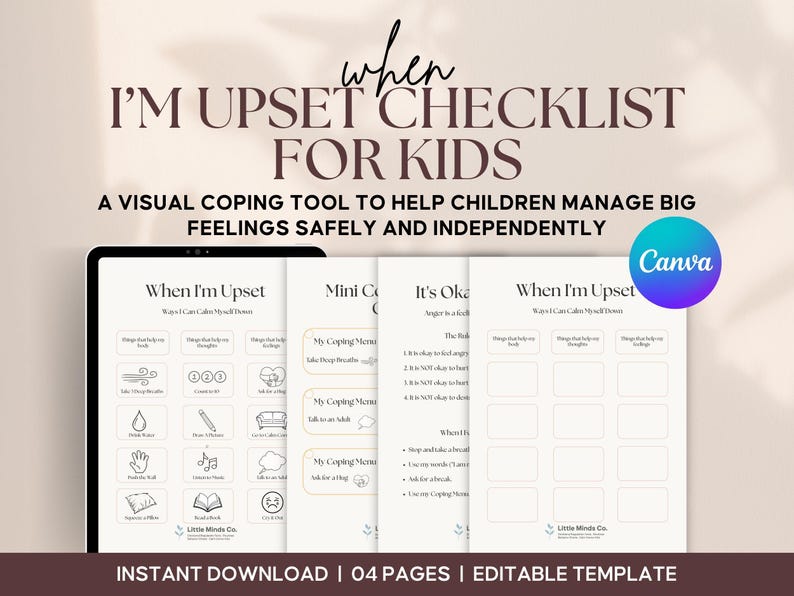 Coping Skills Kit | Emotional Regulation Tool for Kids (instant ...