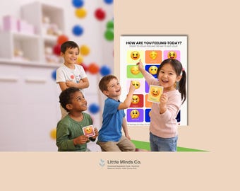 Classroom Feelings Chart Poster | SEL Check-In Cards (Printable PDF)