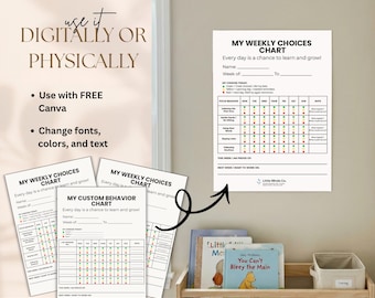 Kids Behavior Chart | Green Yellow Red System, Routine Tracker (Printable PDF)