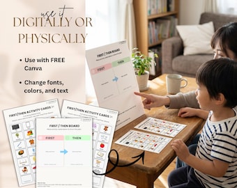 First Then Board | Visual Schedule, Autism, ADHD (Instant Download PDF)