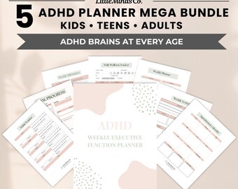 ADHD Planner Bundle | Kids, Teens, Adults, Executive Function (PDF Printable