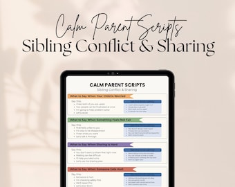 Sibling Conflict Scripts for Parents | Calm Parenting Phrases (PDF Download)