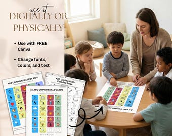ABC Coping Skills Poster & Cards | Kids Anxiety, ADHD (Printable PDF)