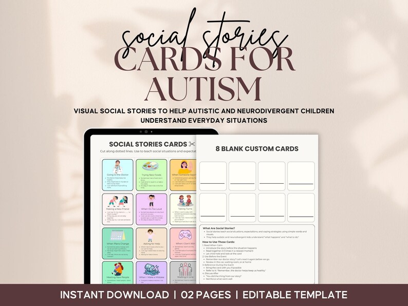 Autism Social Stories Printable | Visual Social Skills & Behavior ...