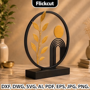 layered botanical svg, modern decor artwork, wood sign laser file, shelf ornament svg, abstract laser decor, geometric tabletop design, modern floral frame, cnc decor artwork, elegant decorative sign, laser cut wall accent, boho luxury decor, trendy laser template, modern art svg bundle, decorative wood panel, abstract shelf decor, contemporary botanical art, floral cnc design, elegant round decor, stylish botanical svg, modern laser artwork