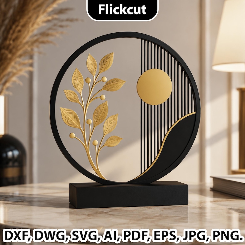 artistic luxury decor, trendy botanical artwork, layered decorative sign, floral geometric decor, modern artistic svg, decorative home styling, wooden abstract artwork, premium laser template, contemporary floral artwork, elegant modern styling, stylish room decor svg, laser cut decorative template, artistic tabletop styling, trendy geometric decor, luxury shelf styling, botanical decorative art, modern decorative sign svg