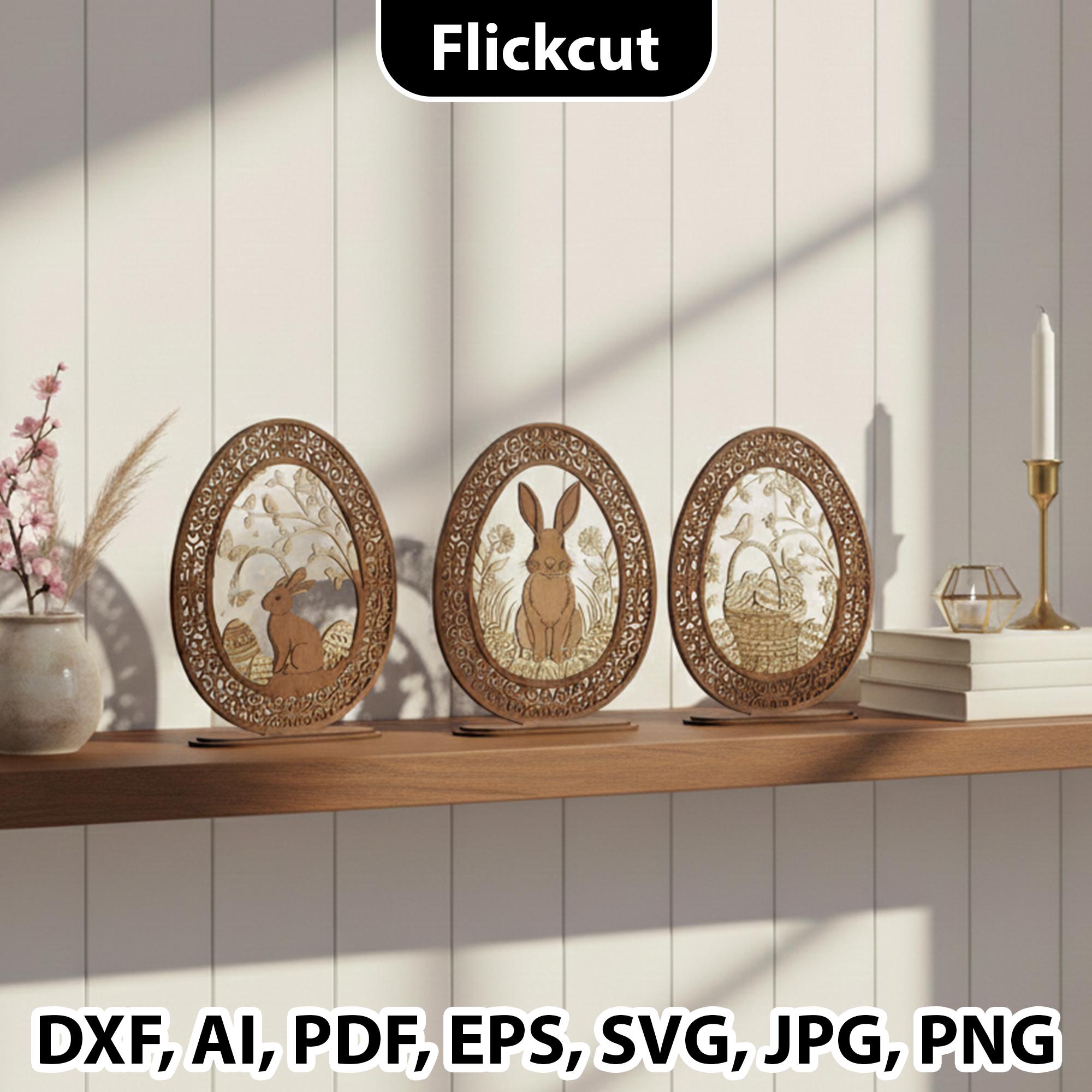Easter Bunny Laser Cut File SVG Bundle, Easter Shelf Sitter Laser ...