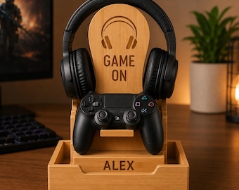 Personalized Gaming Docking Station SVG, Holder for Game Controller, Game Console, Play Station Stand, Headphone Stand, Gift for Gamer