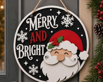 Christmas Door Hanger SVG, Christmas Welcome Sign Laser Cut File, Glowforge Laser Cut File, Winter Door Hanger Sign Svg, Festive Door Hanger