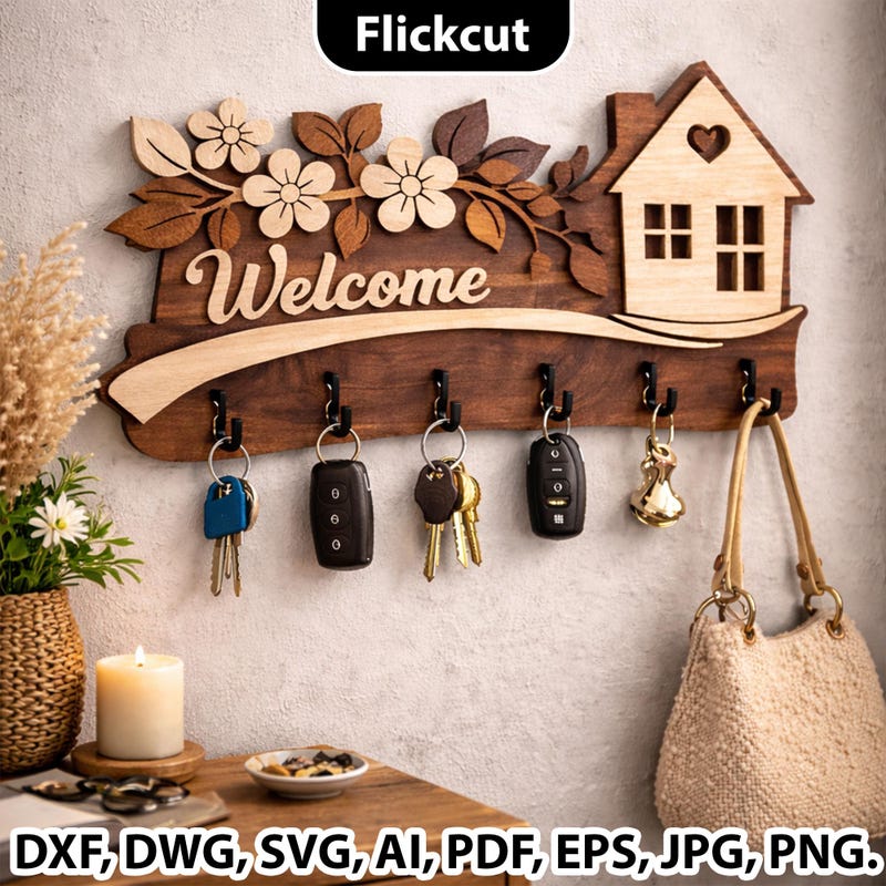 Wooden Key Wall Holder - Etsy