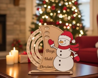 Calendario dell'Avvento in legno con candela, conto alla rovescia per Natale, decorazioni per la casa, calendario dell'Avvento con renne itineranti, regalo di Natale rustico per lei - Italia