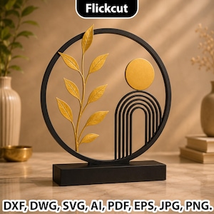 modern table decor svg, boho laser cut file, round decor svg bundle, floral tabletop design, geometric laser pattern, abstract wood decor, minimalist decor svg, cnc decor template, glowforge table decor, wooden shelf decor svg, laser cut ornament, modern circle frame svg, botanical decor file, layered wood project, elegant desk decor, luxury home decor svg, contemporary decor file, plywood decor template, mdf laser cut design