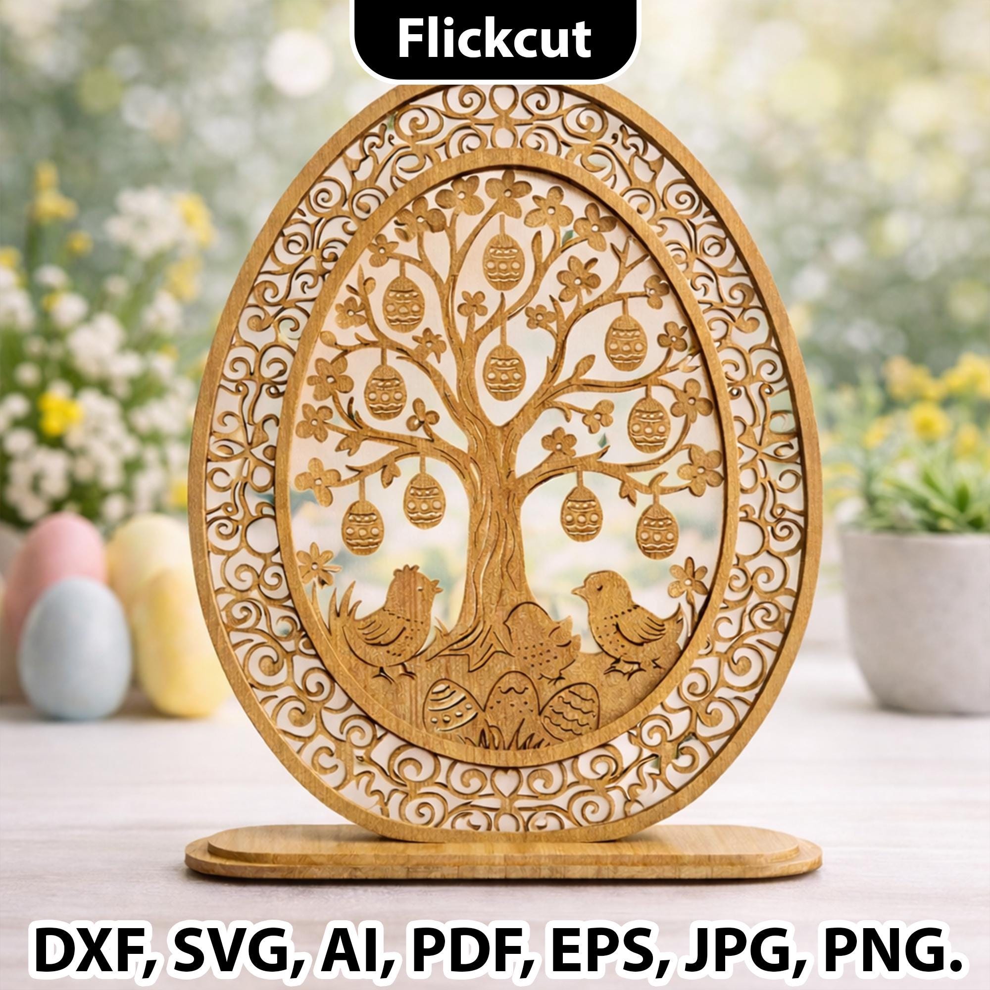 Easter Bunny Laser Cut File SVG Bundle, Standing Easter Bunny SVG Laser ...