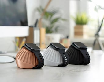 Modern Apple Watch Stand, 3D Printed Minimalist Charger Dock, Japandi, Desk Organizer