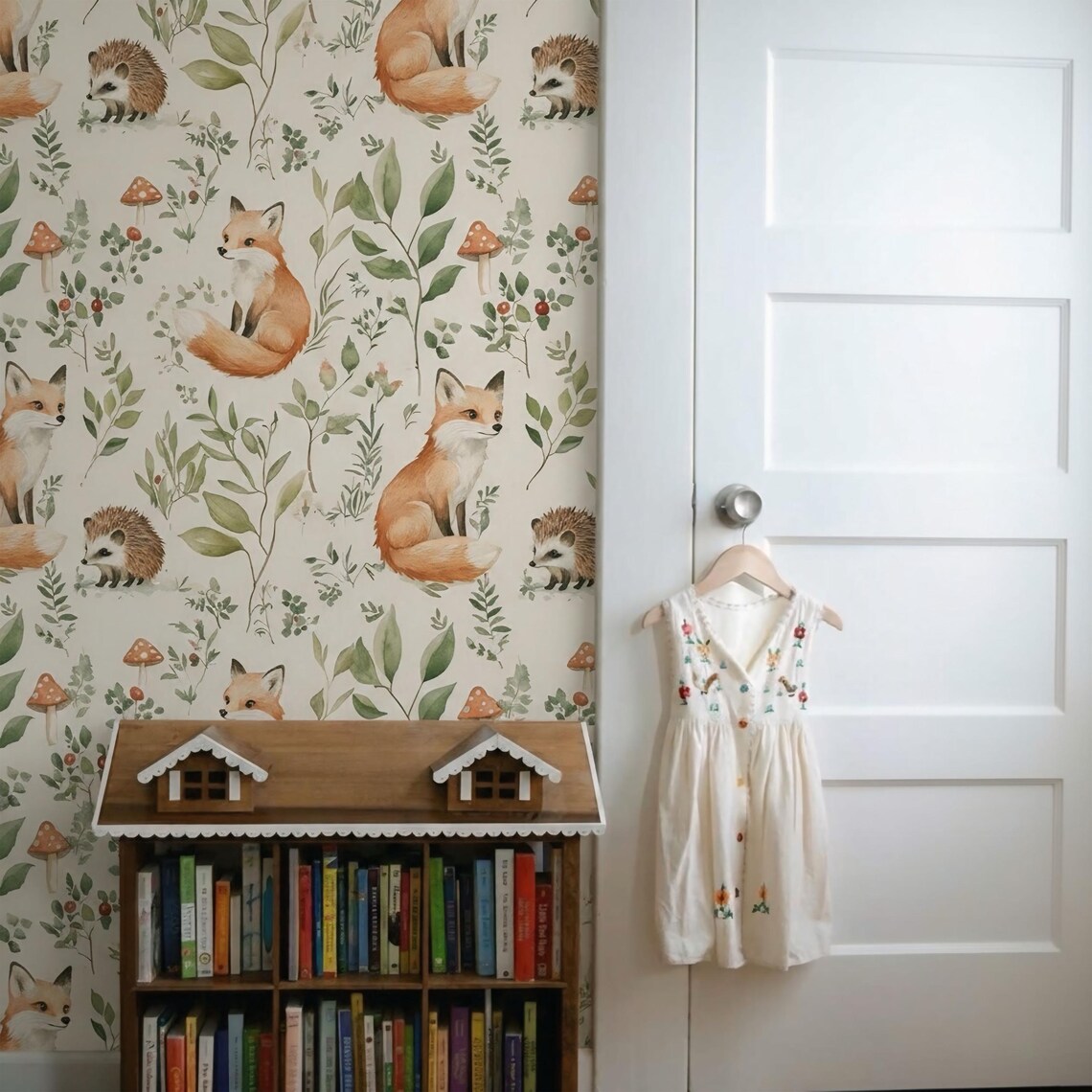Woodland Fox Nursery Wallpaper | Forest Animals Mural | Kids Room Wall ...